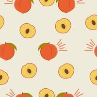 perzik fruit naadloos patroon vector