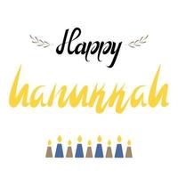 gelukkige hanukkah.lettering op een witte achtergrond vector