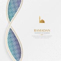 Ramadan kareem Islamitisch kleurrijk achtergrond met doorweven arabesk grens en Arabisch stijl patroon vector