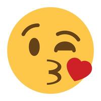 blazen een kus gezicht emoji icoon vector