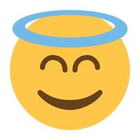 glimlachen gezicht met halo emoji icoon vector