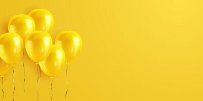 3d geel ballon ontwerp achtergrond vector banier sjabloon mooi illustratie