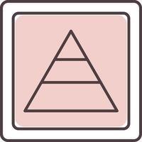 piramide lijn vorm kleuren icoon vector