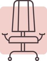 fauteuil lijn vorm kleuren icoon vector