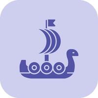 viking schip glyph tritonus icoon vector