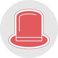 top hoed glyph veelkleurig sticker icoon vector