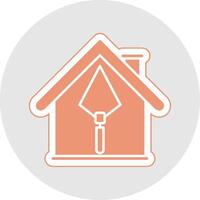 huis bouw glyph veelkleurig sticker icoon vector