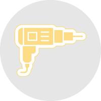 boor glyph veelkleurig sticker icoon vector