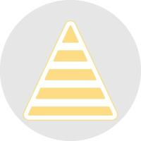 piramide tabel glyph veelkleurig sticker icoon vector
