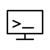 vector zwart lijn icoon schrijven programma code Aan een computer geïsoleerd Aan wit achtergrond