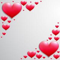 valentijnsdag dag kaart met harten in de hoeken vector