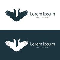 gemakkelijk hand- en vingers vector ontwerp minimalistische zwart silhouet Product merk hand- logo sjabloon