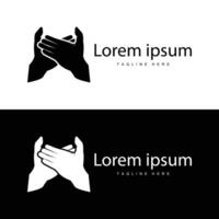 gemakkelijk hand- en vingers vector ontwerp minimalistische zwart silhouet Product merk hand- logo sjabloon