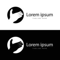 gemakkelijk hand- en vingers vector ontwerp minimalistische zwart silhouet Product merk hand- logo sjabloon