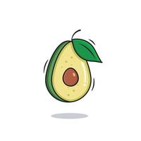 vector avocado fruit icoon tekenfilm stijl avocado Aan wit achtergrond vector illustratie