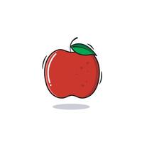 vector rood appel icoon geheel rood appel tekenfilm stijl geïsoleerd Aan wit achtergrond vector illustratie
