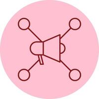 sociaal netwerk lijn cirkel veelkleurig icoon vector