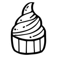 schattig koekje schets zoet nagerecht. vlak ontwerp geïsoleerd gekleurde clip art. vector