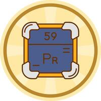 praseodymium grappig cirkel icoon vector