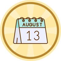 13e van augustus grappig cirkel icoon vector