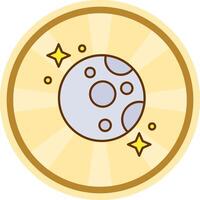 maan grappig cirkel icoon vector