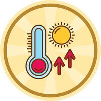 thermometer grappig cirkel icoon vector