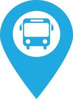 kaart wijzer met bus icoon . bus station plaats pin icoon vector