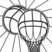 basketbal kleur Pagina's. basketbal kleur Pagina's voor kleur boek vector