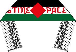 Palestina keffiyeh sjaal Aan nationaal vlag. vlak vector ontwerp naar ondersteuning vrij Palestina.