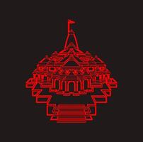 shri RAM mandir vector icoon.