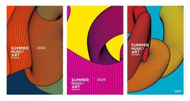 vector kleurrijk abstract vloeistof achtergrond voor zomer kunst en muziek- festival 2024