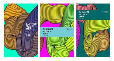 vector kleurrijk abstract vloeistof achtergrond voor zomer kunst en muziek- festival 2024