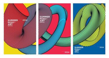 vector kleurrijk abstract vloeistof achtergrond voor zomer kunst en muziek- festival 2024