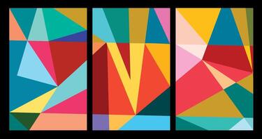 vector kleurrijk abstract meetkundig poster voor zomer 2024