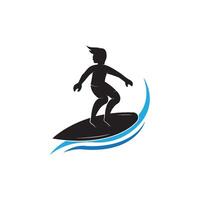 surfing met water Golf logo vector sjabloon, illustratie symbool