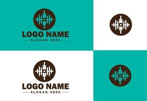 muziek- logo lied zanger dj geluid vector kunst icoon grafisch muziek- logo sjabloon