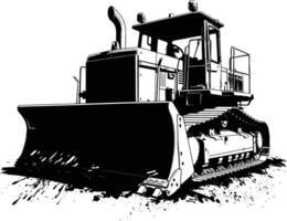 ai gegenereerd silhouet bulldozer bouw zwaar machine uitrusting zwart kleur enkel en alleen vector