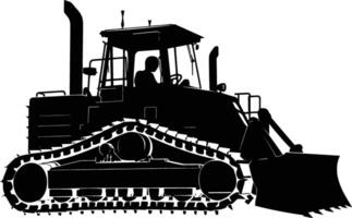 ai gegenereerd silhouet bulldozer bouw zwaar machine uitrusting zwart kleur enkel en alleen vector