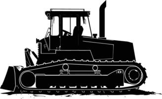 ai gegenereerd silhouet bulldozer bouw zwaar machine uitrusting zwart kleur enkel en alleen vector