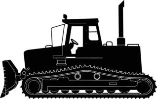 ai gegenereerd silhouet bulldozer bouw zwaar machine uitrusting zwart kleur enkel en alleen vector