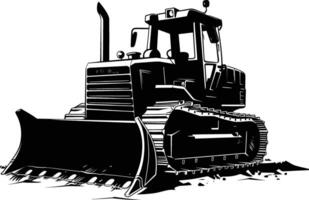 ai gegenereerd silhouet bulldozer bouw zwaar machine uitrusting zwart kleur enkel en alleen vector