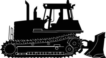 ai gegenereerd silhouet bulldozer bouw zwaar machine uitrusting zwart kleur enkel en alleen vector