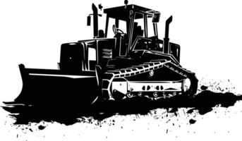 ai gegenereerd silhouet bulldozer bouw zwaar machine uitrusting zwart kleur enkel en alleen vector