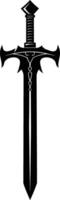 ai gegenereerd silhouet viking zwaard in mmorpg spel zwart kleur enkel en alleen vector