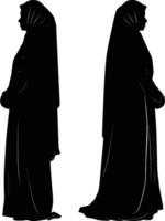 ai gegenereerd silhouet Dames hijab vol lichaam zwart kleur enkel en alleen vector