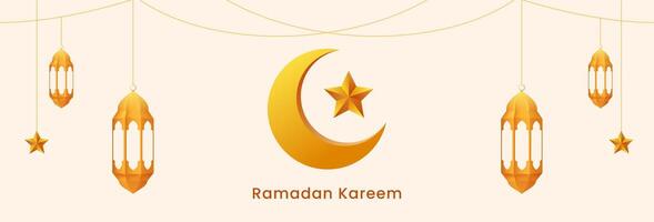 Ramadan kareem Islamitisch horizontaal spandoek. illustratie vector