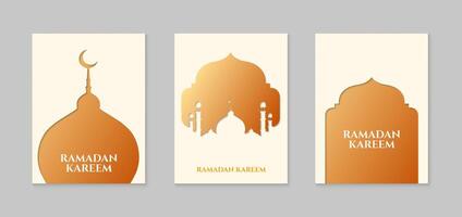 reeks van Islamitisch Ramadan kareem groet kaart ontwerp sjabloon. vector illustratie