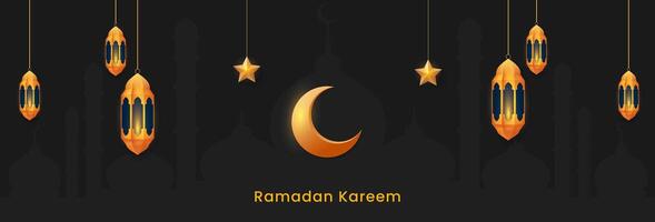 Ramadan kareem Islamitisch horizontaal spandoek. illustratie vector