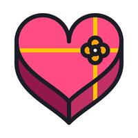 geschenk doos met hart vormig voor Valentijn icoon vector