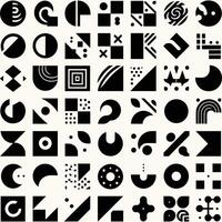 abstract en eenvoudig vormen verzameling. minimalistische symbolen. zwart iconografie. vlak vector icoon. pictogrammen set. primitief vormen. modernistisch abstract meetkundig vormen. meetkundig elementen. brutalist ontwerp